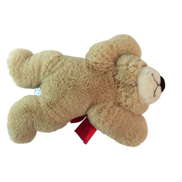 Aurora Hugga Wug Bear Plush 11" Tan Stuffed Animal Toy Red Bow Super Soft RARE - Picture 6 of 9